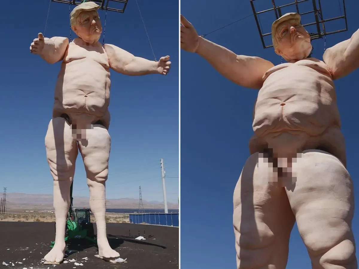 Riesige nackte Trump-Statue erregt Aufsehen nahe Las Vegas